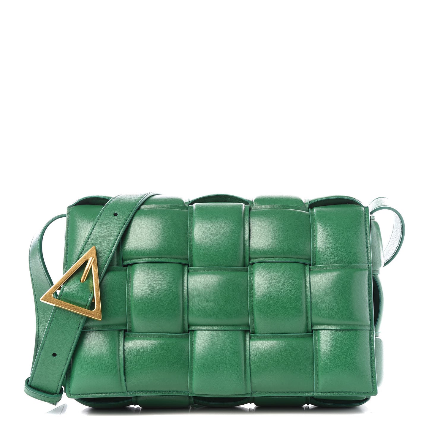 Nappa Maxi Intreccio Padded Cassette Crossbody Bag Racing Green