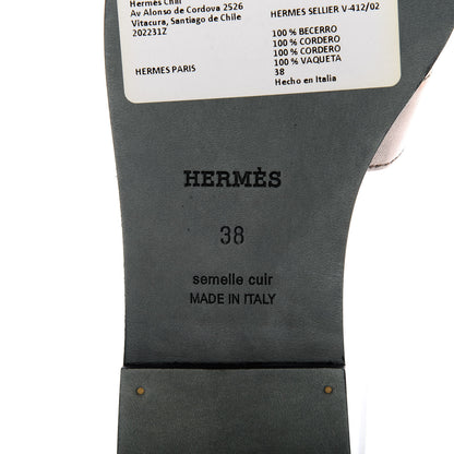 Hermes Metallic Calfskin Oran Sandals 38 Rose Dore 7 of 10