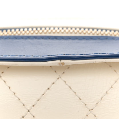 Chanel Calfskin Stitched Vanity Case White Blue 11 of 11