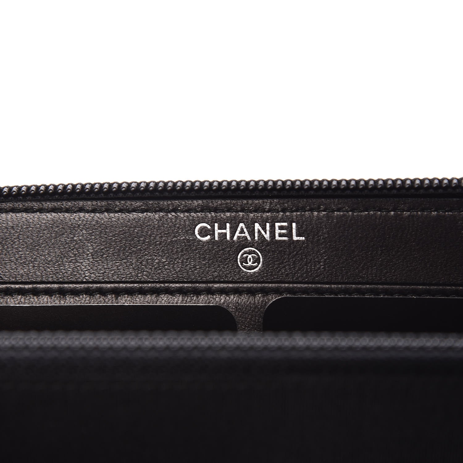 Chanel Caviar Quilted Boy Long Zip Around Wallet Black 6 of 12