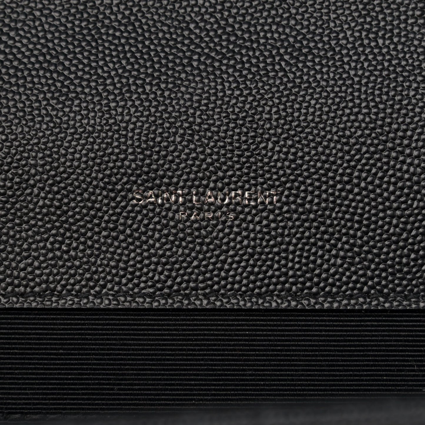 Grain De Poudre Textured Mixed Matelasse Large Triquilt Monogram Monochrome Satchel Black