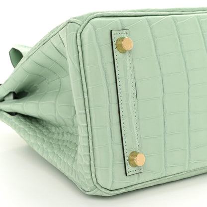 Hermes Matte Alligator Birkin 25 Vert D'eau 9 of 13