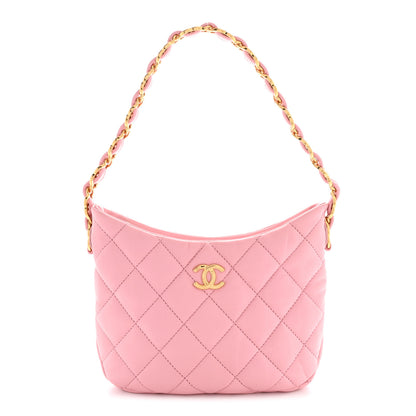 Chanel Lambskin Quilted CC Links Hobo Light Pink 1 of 10