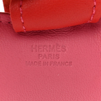 Hermes Milo Lambskin Grigri Rodeo Bag Charm PM Rose Azalee Orange Poppy Rouge Indien 3 of 3