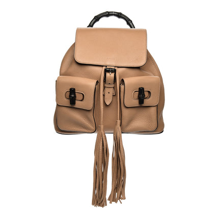 Gucci Cellarius Calfskin Medium Bamboo Backpack Camelia 1 of 8