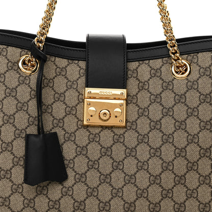 Gucci GG Supreme Monogram Medium Padlock Tote Black 8 of 10