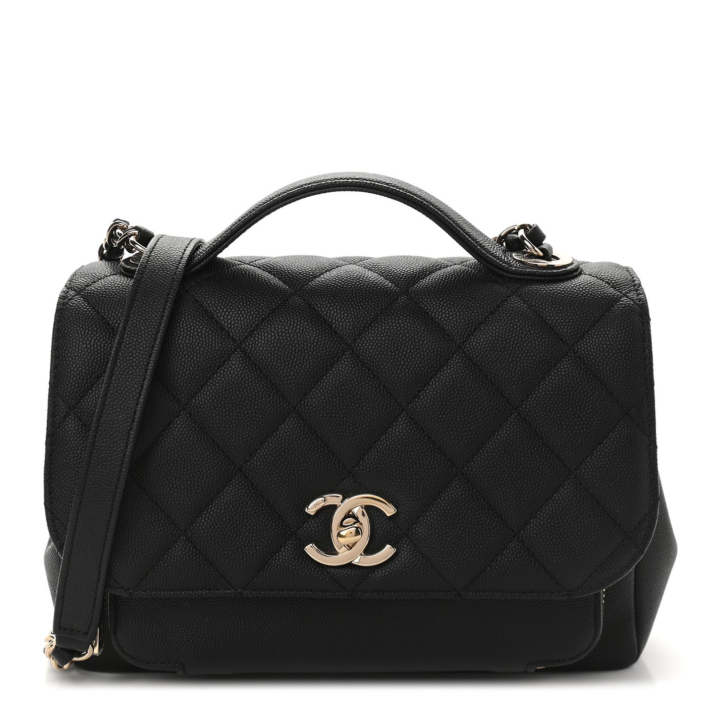 Caviar Quilted Medium Business Affinity Flap Black