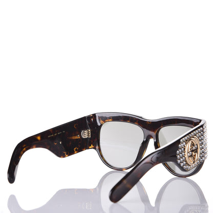 Gucci Acetate Crystal Oversize Hollywood Forever Sunglasses GG0144S Tortoiseshell 4 of 8