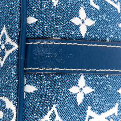 Louis Vuitton Monogram Jacquard Denim Speedy Bandouliere 25 Bleu 9 of 12