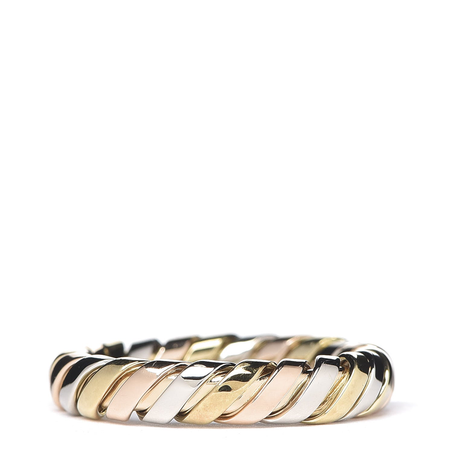 Bulgari 18K Rose Yellow White Tubogas Band Ring 56 7.5 2 of 3
