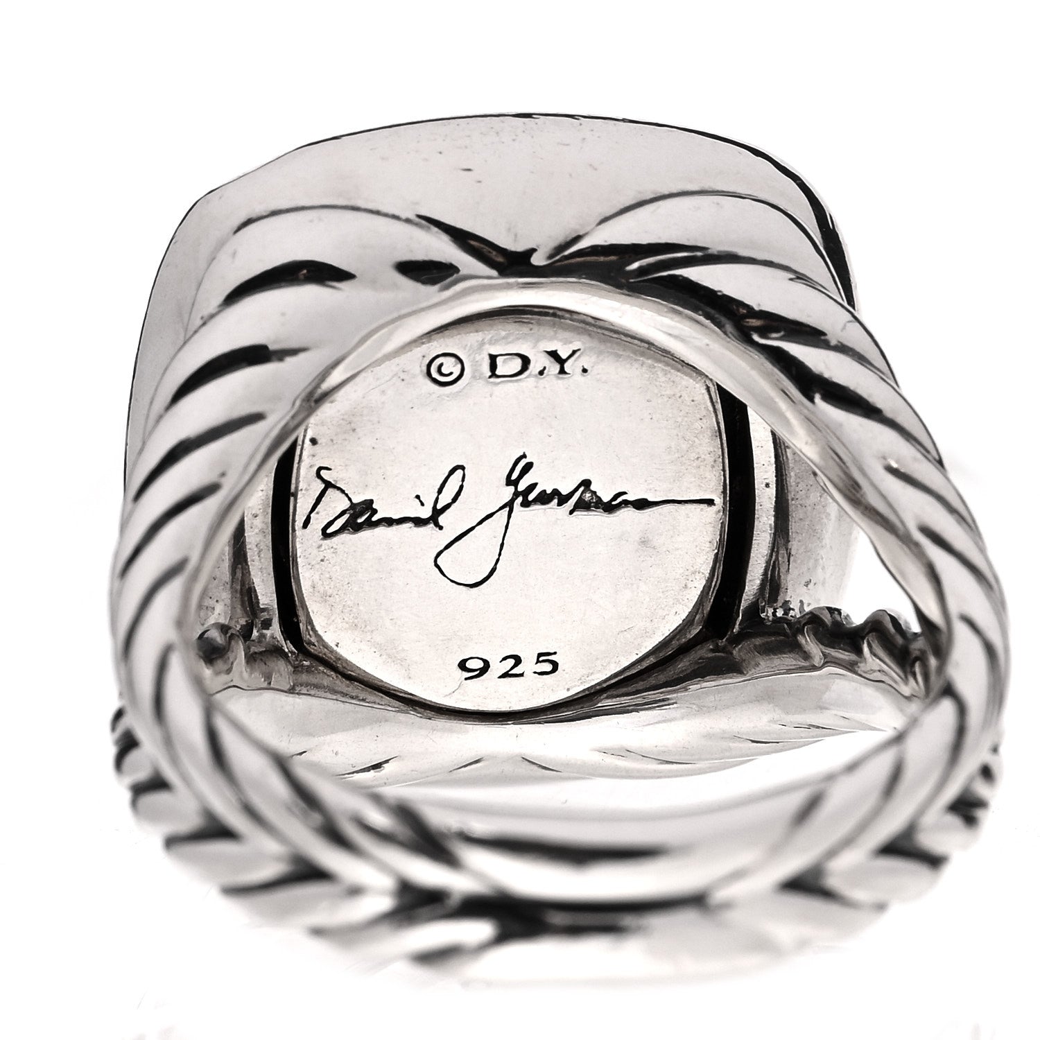 David Yurman Sterling Silver Diamond Black Orchid 14mm Albion Ring 54 7 5 of 5