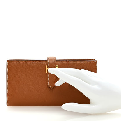 Hermes Epsom Bearn Gusset Wallet Gold 2 of 6