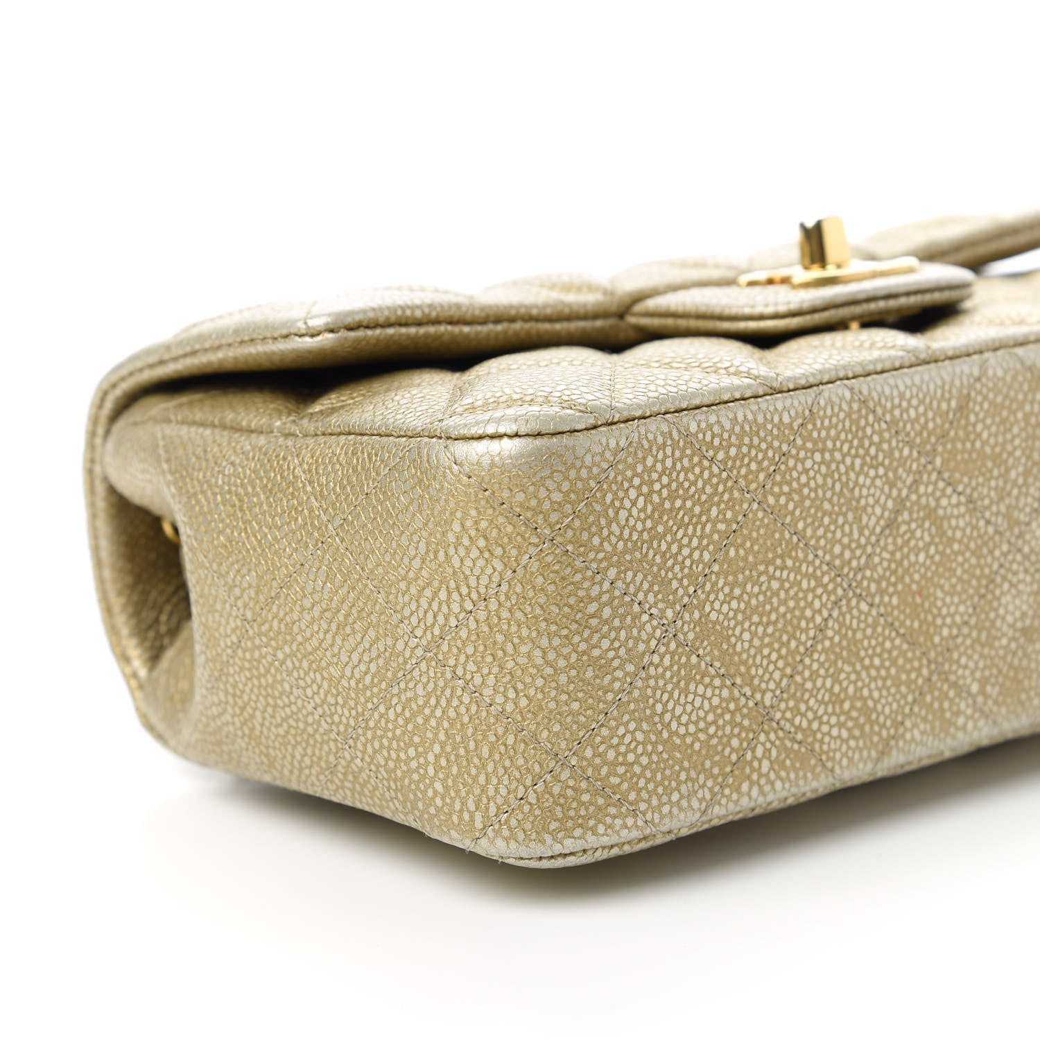 Chanel Metallic Caviar Quilted Mini Rectangular Flap Gold 6 of 11