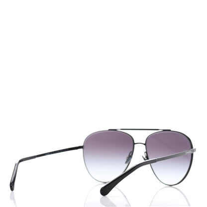 Chanel Aviator Metallic Pilot Sunglasses 4231 Black 4 of 8