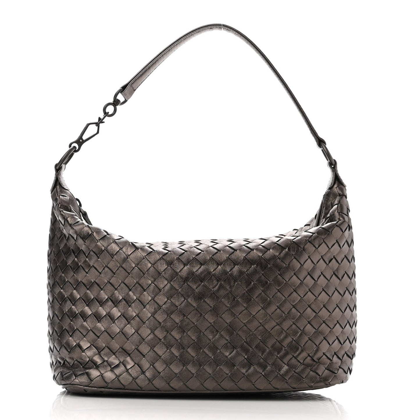 Metallic Nappa Intrecciato Small Shoulder Bag Brunito