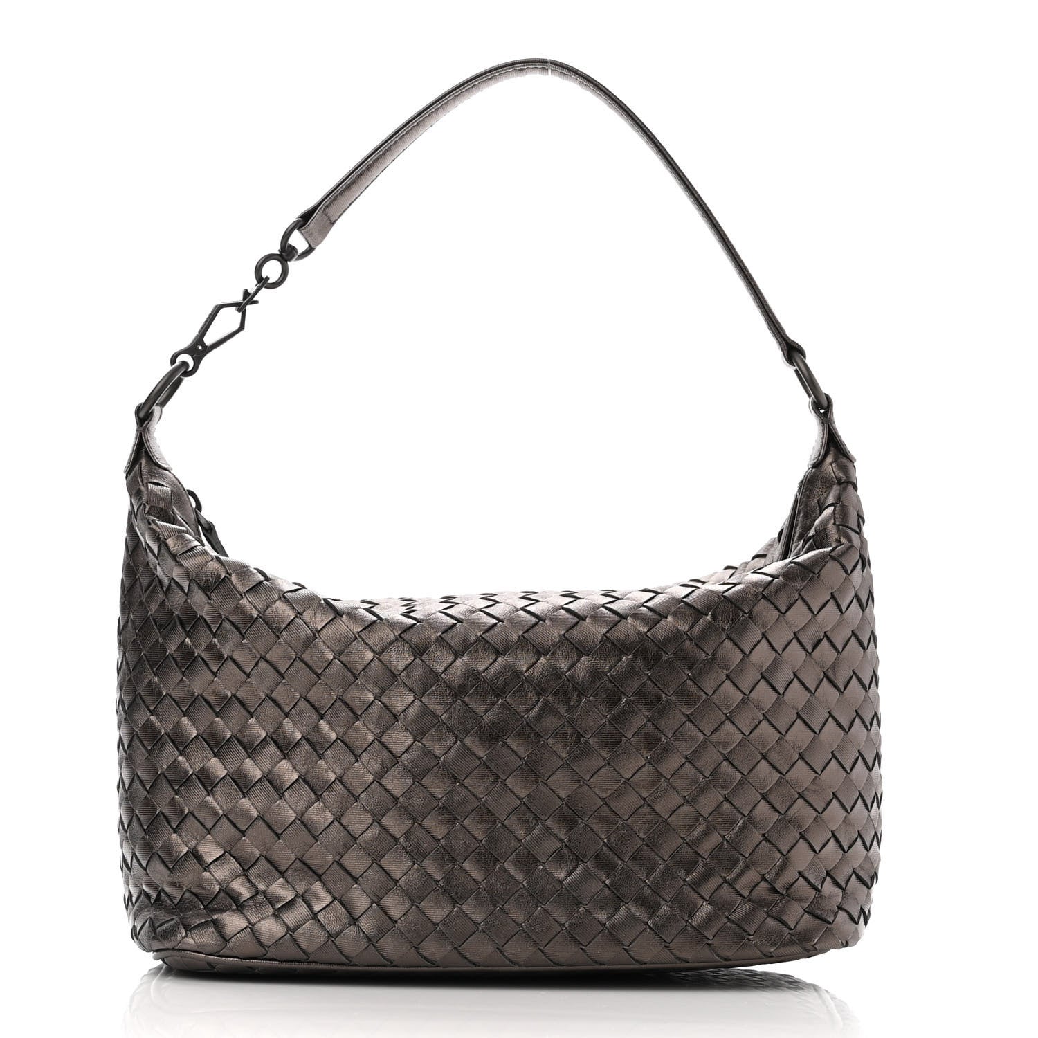 Bottega Veneta Metallic Nappa Intrecciato Small Shoulder Bag Brunito 1 of 10
