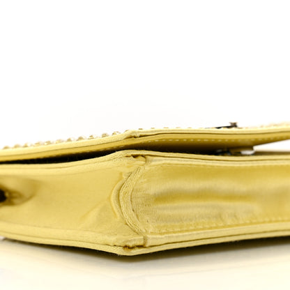 Prada Satin Crystal Metal Triangle Logo Card Holder With Strap Ananas 9 of 12