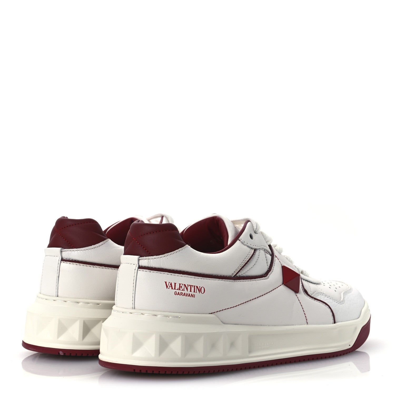 Valentino Garavani Nappa Mens One Stud Low Top Sneakers 38.5 White Rosso Valentino 5 of 11