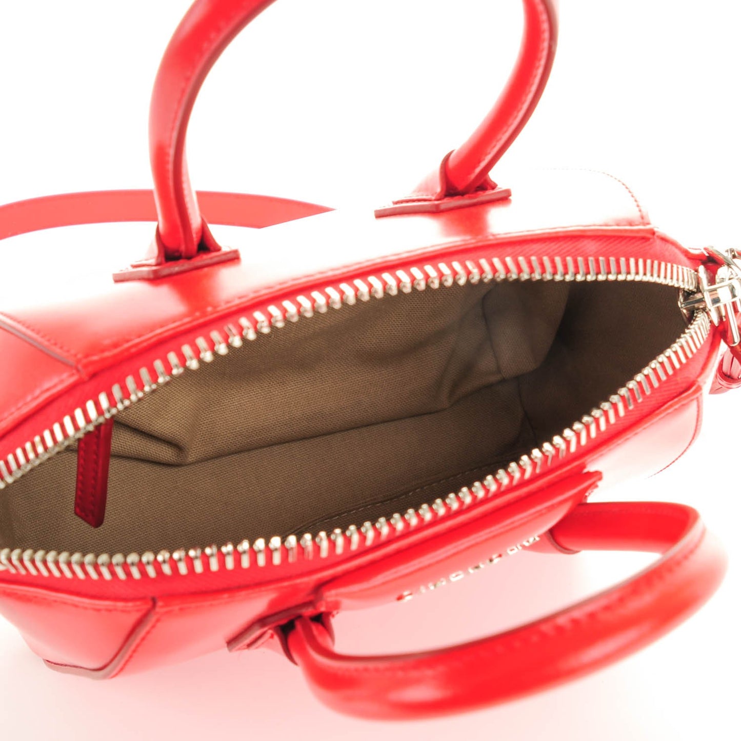 Shiny Lord Calfskin Mini Antigona Medium Red