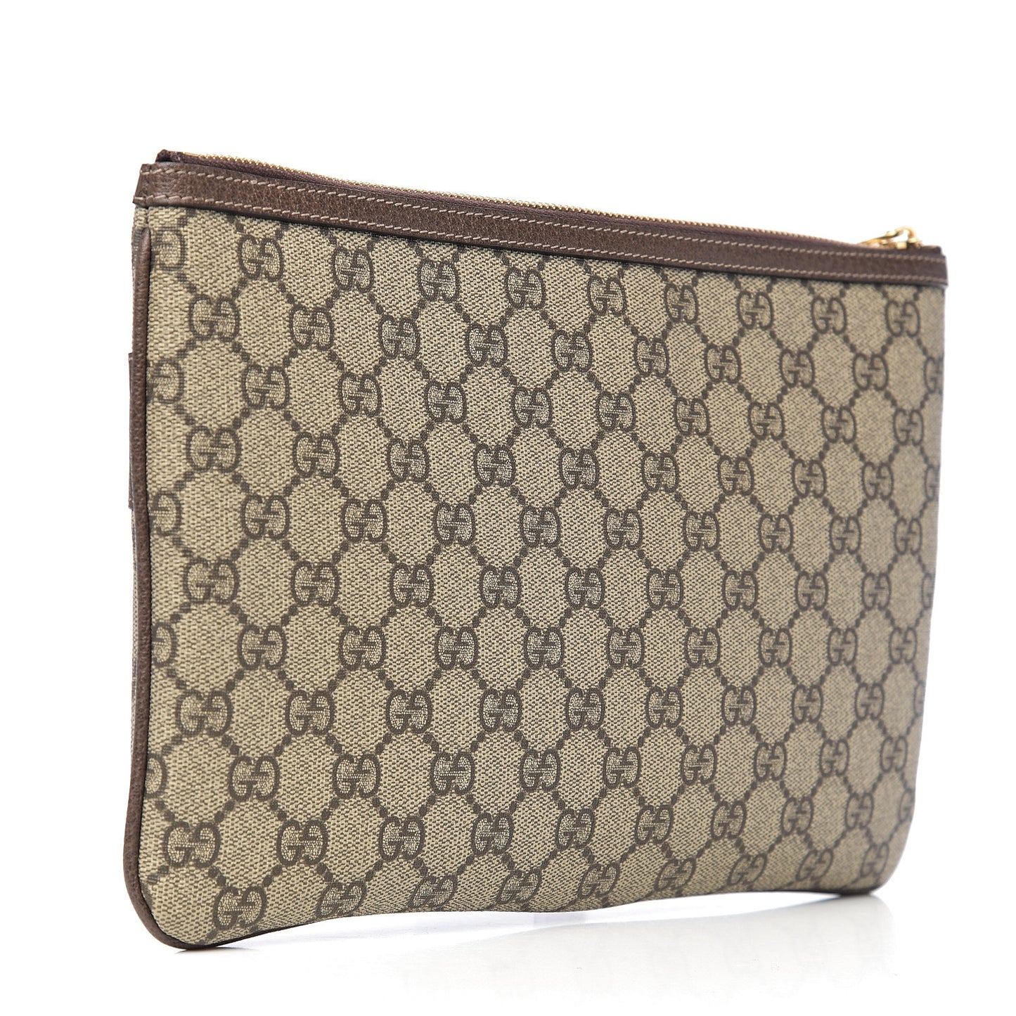 GG Supreme Monogram Large Ophidia Pouch Clutch Brown