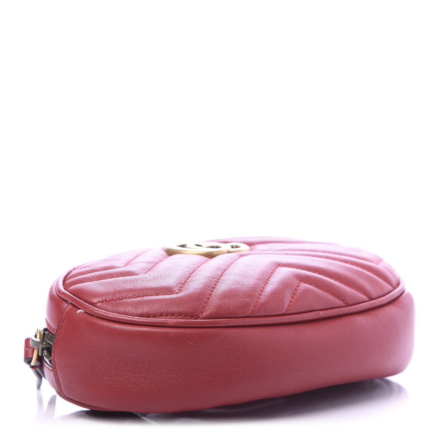 Gucci Calfskin Matelasse GG Marmont Belt Bag 75 30 Hibiscus Red 4 of 11