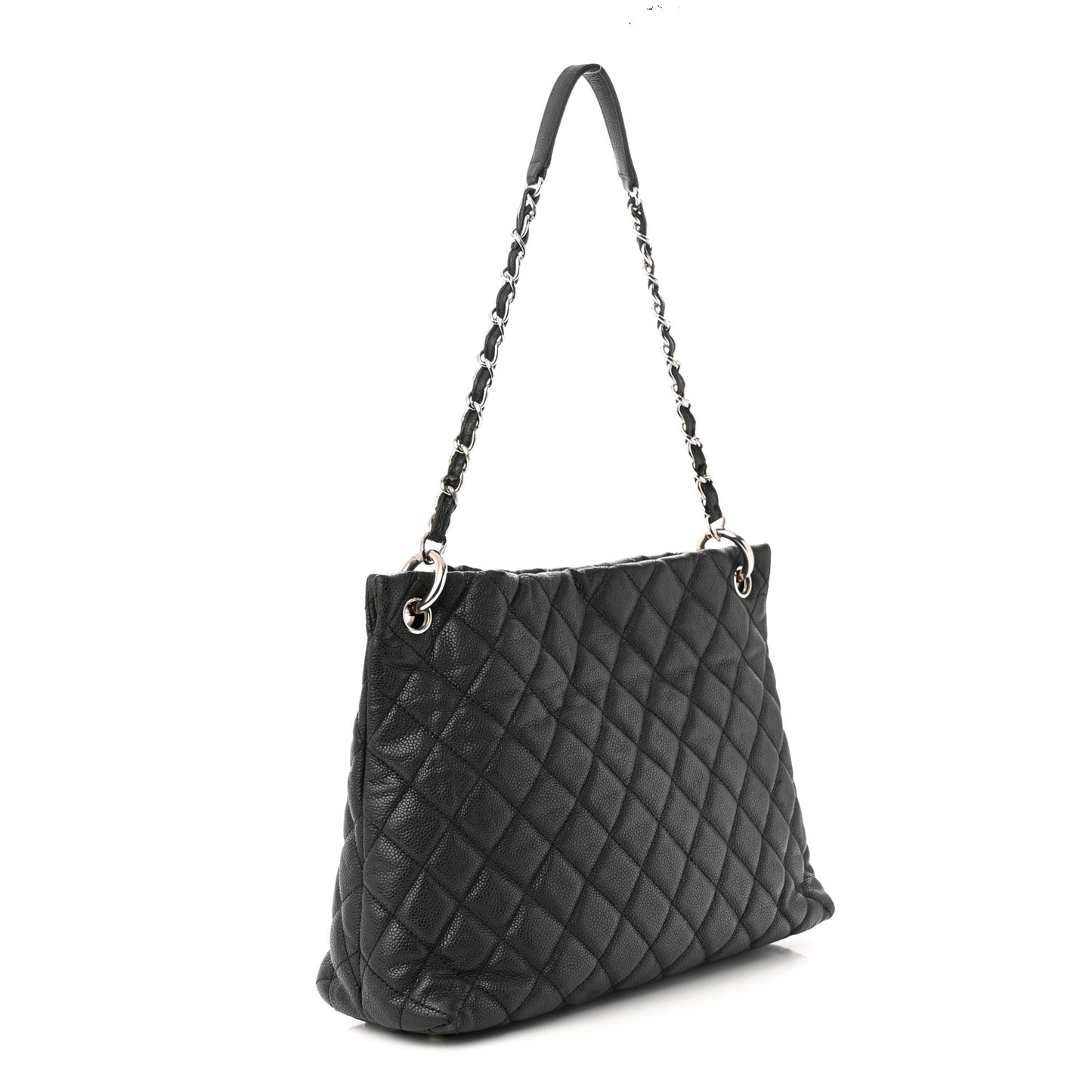 Caviar Quilted Easy Zip Tote Black