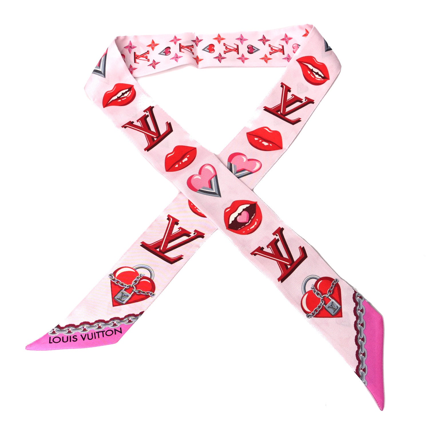 Louis Vuitton Silk Lucky Monogram BB Bandeau Rose Pop 1 of 3
