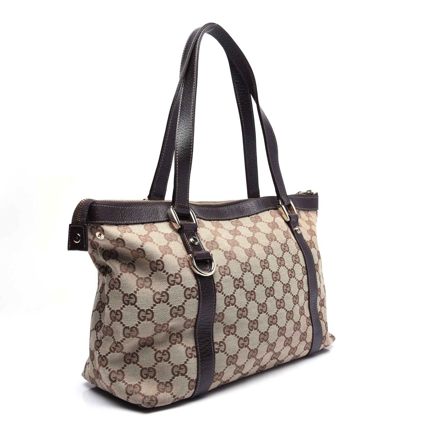Monogram Medium Abbey Tote Dark Brown