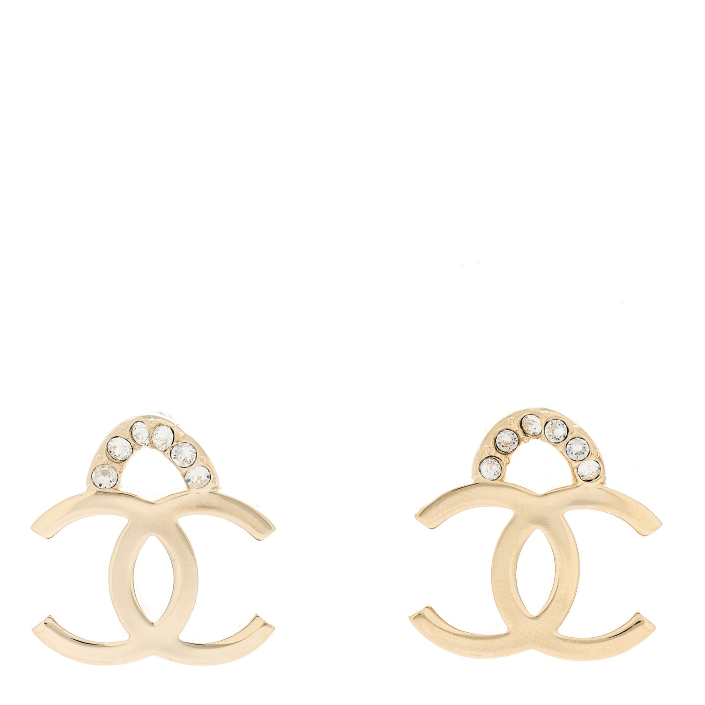 Crystal CC Earrings Gold