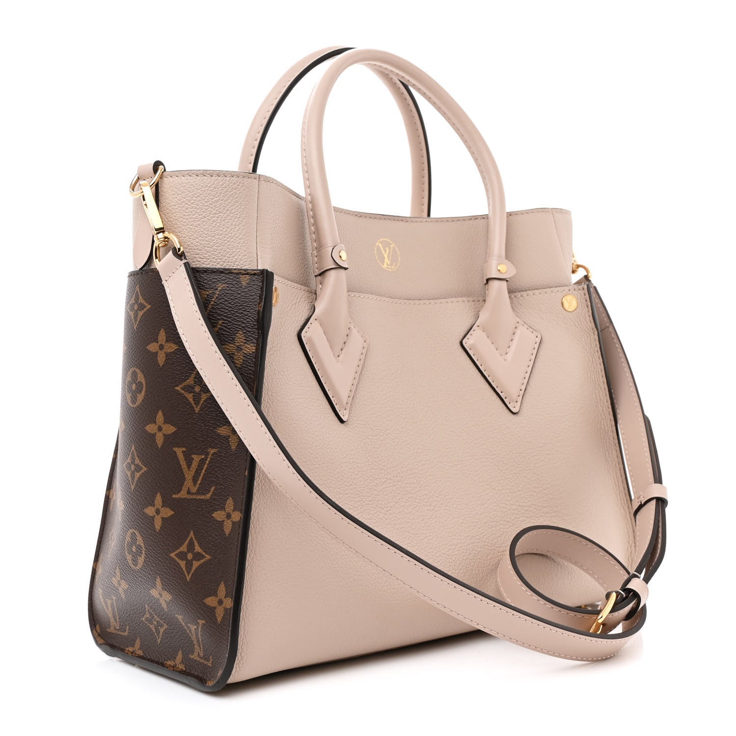 Calfskin Monogram On My Side MM Greige