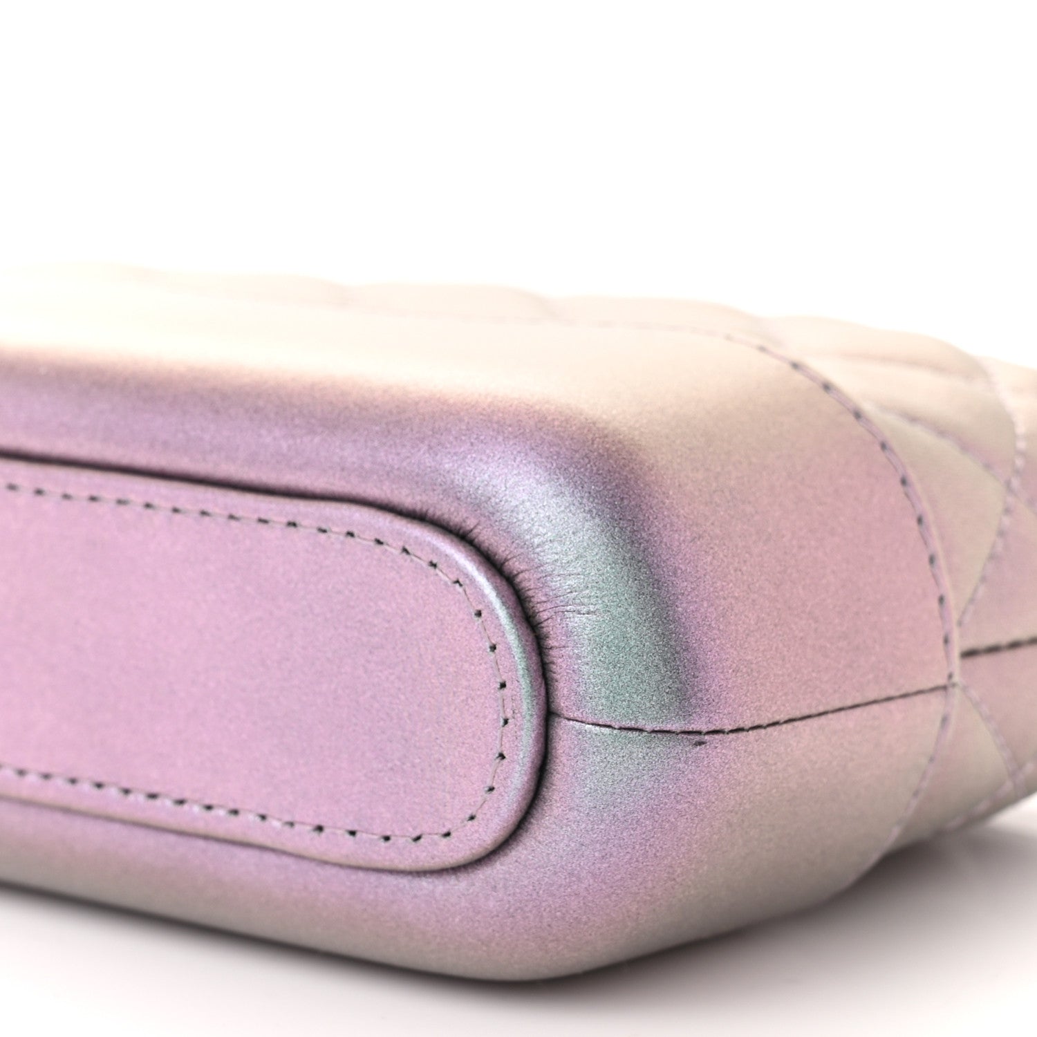 Chanel Iridescent Lambskin Calfskin Quilted Small Gabrielle Clutch With Chain Light Purple 12 of 12