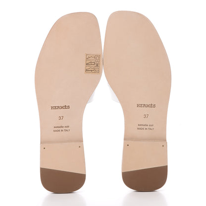 Hermes Faubourg Rainbow Oran Sandals 37 White Multicolore 5 of 8