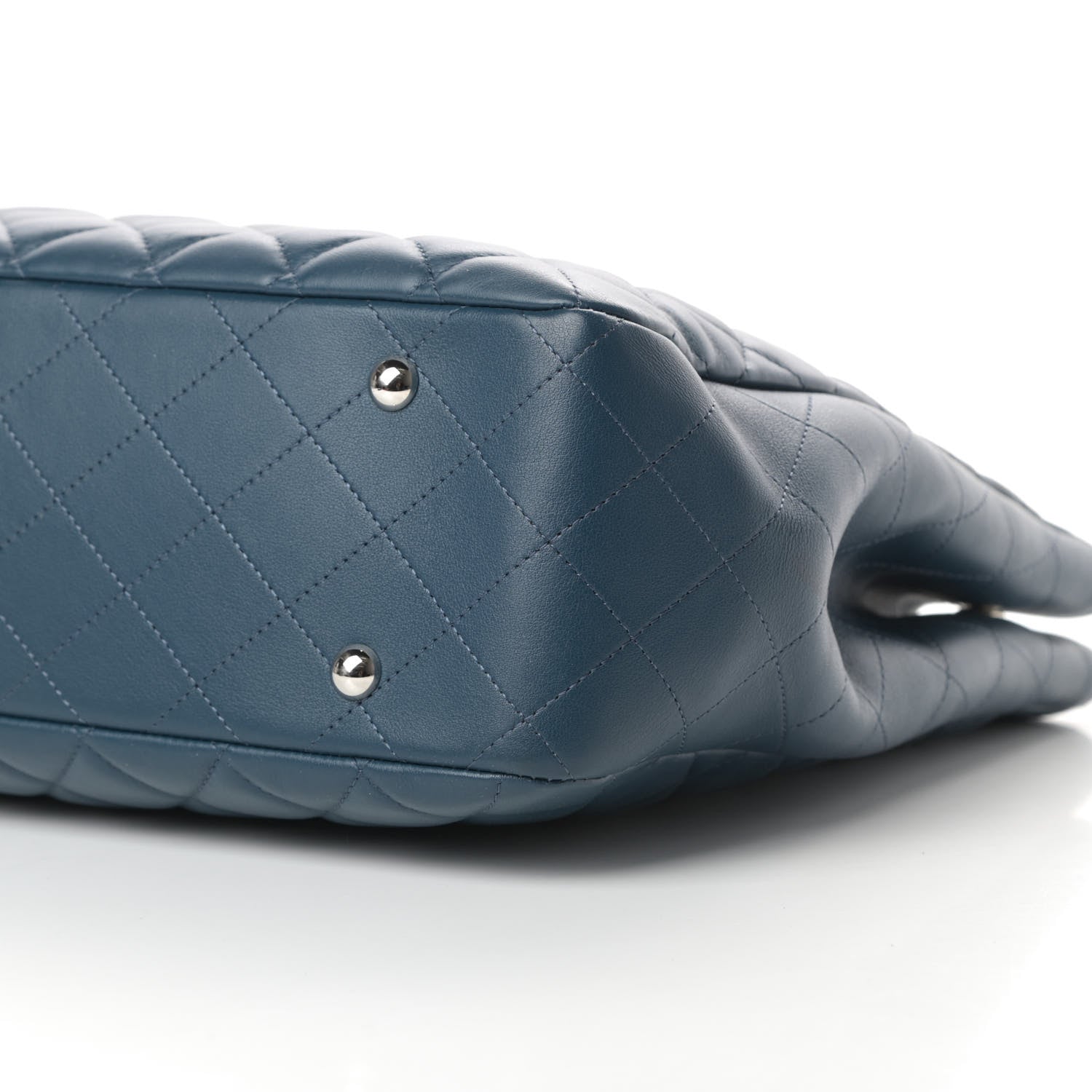 Chanel Lambskin Quilted Large Classic Shopping Tote Blue 10 of 12