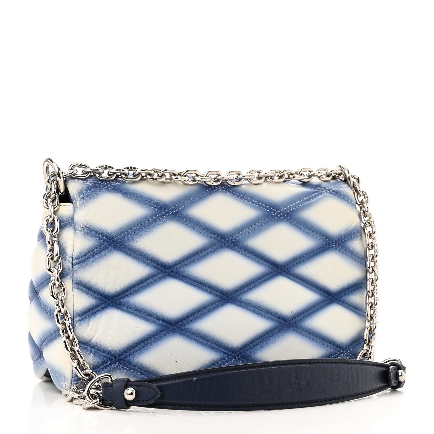 Lambskin Malletage Contraste GO-14 PM Blue