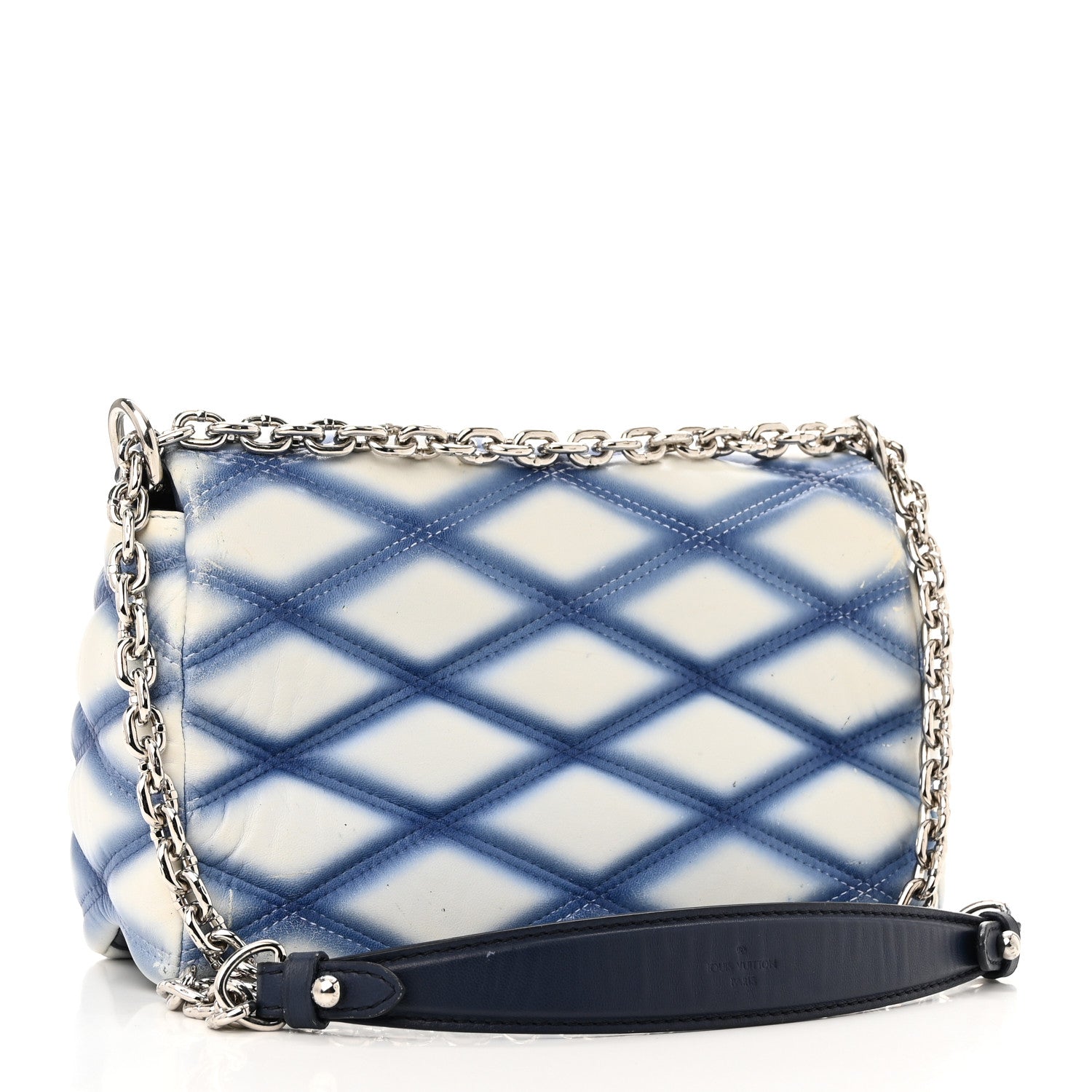 Louis Vuitton Lambskin Malletage Contraste GO-14 PM Blue 4 of 15