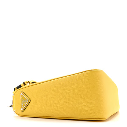 Prada Saffiano Cuir Logo Embossed Triangle Shoulder Bag Sole 6 of 19
