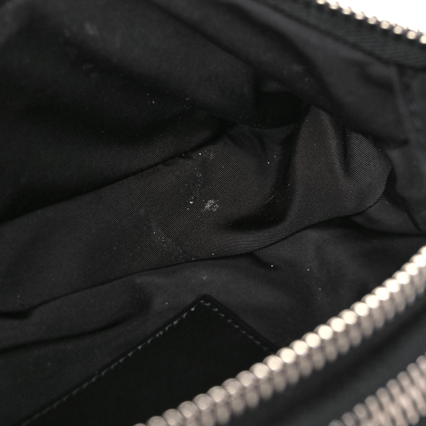 Metal Nylon Zipper Clutch Black