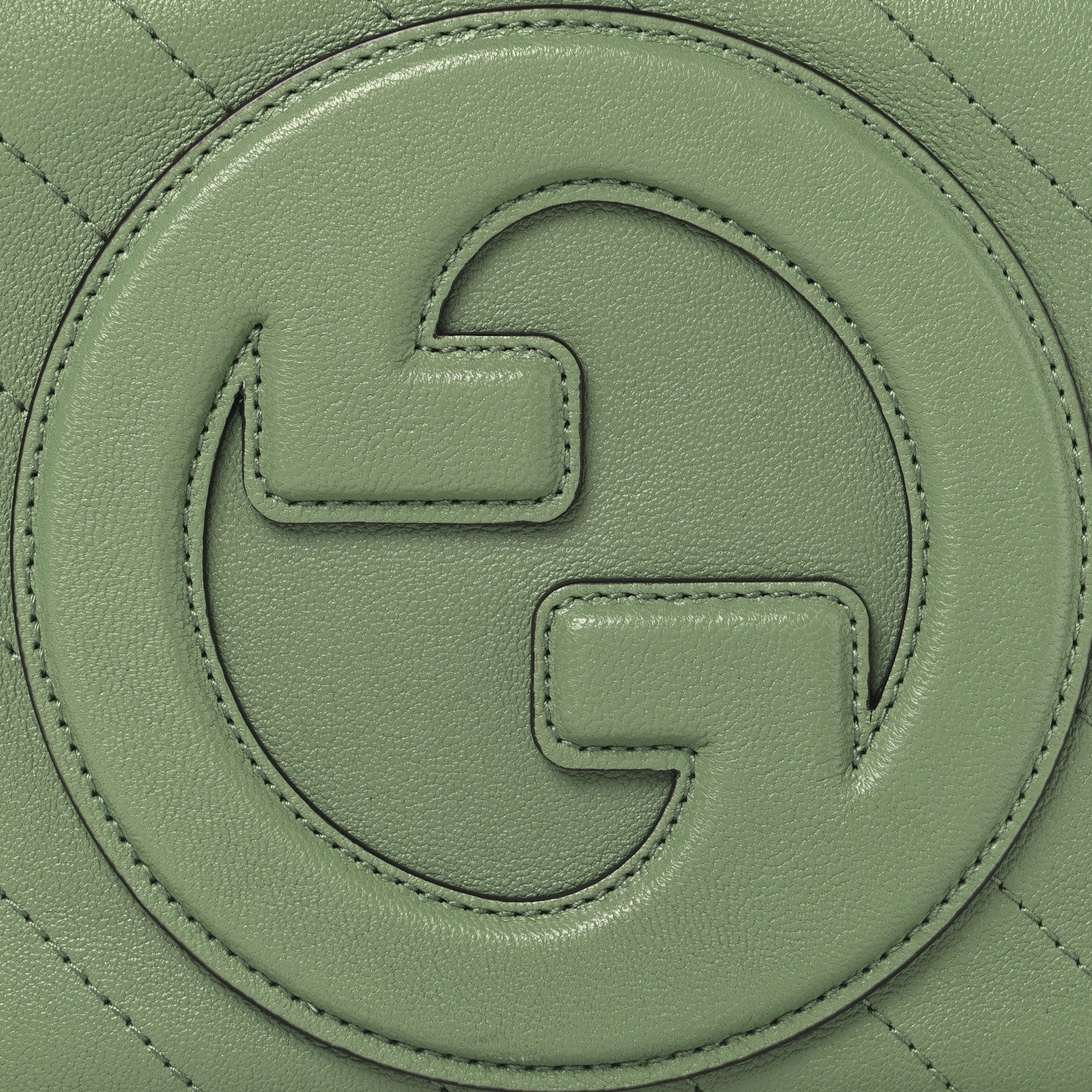 Gucci Sakai Be Green Calfskin Diagonal Stitched Small Blondie Shoulder Bag Light Green 8 of 11