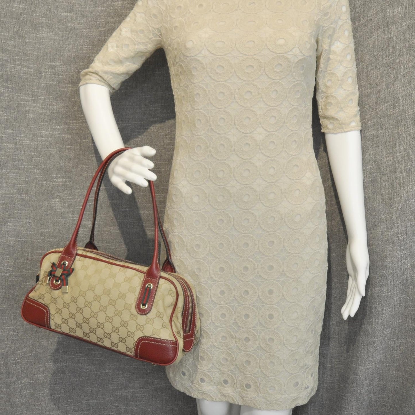 Monogram Princy Satchel Red
