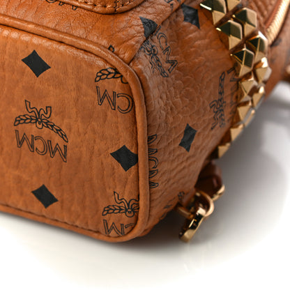 MCM Visetos Side Stud Graffiti X-Mini Stark Backpack Cognac 5 of 10