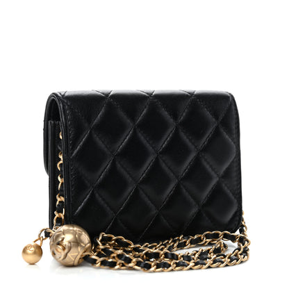 Chanel Lambskin Quilted Pearl Crush Clutch With Chain Black 2 of 4