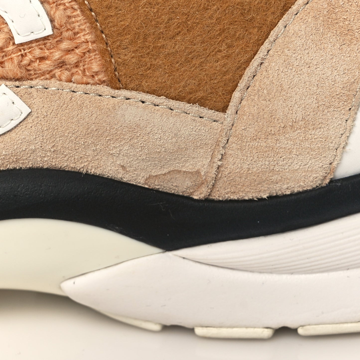 Suede Tweed Felt CC Sneakers 41 Beige