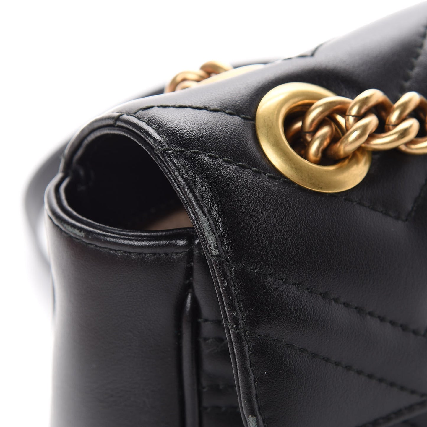 Calfskin Matelasse Mini GG Marmont Shoulder Bag Black