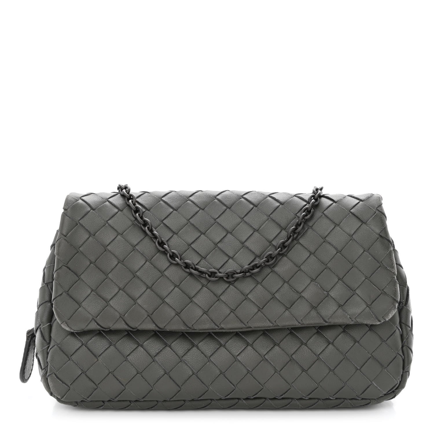 Bottega Veneta Nappa Intrecciato Small Chain Crossbody Light Grey 1 of 11