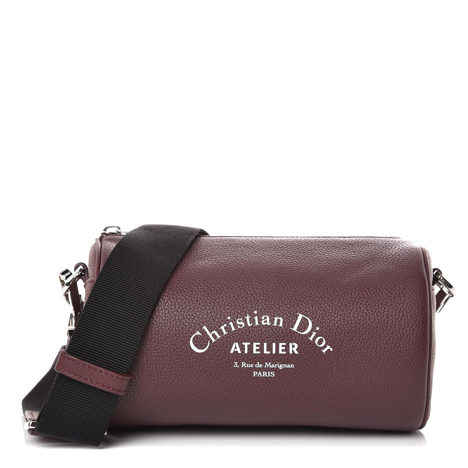 Christian Dior HOMME Grained Calfskin Mens Roller Pouch Burgundy 1 of 6