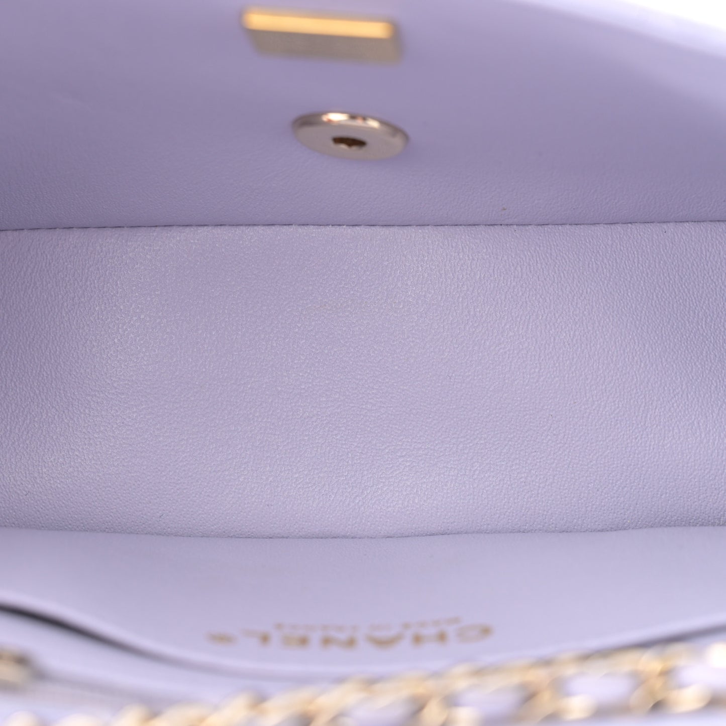 Lambskin Quilted Mini Top Handle Rectangular Flap Light Purple