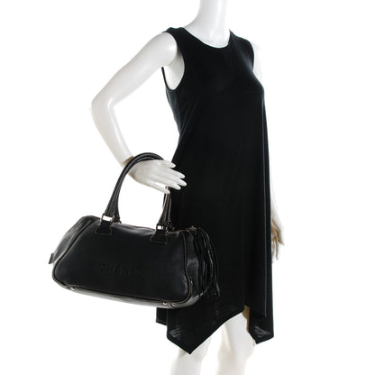 Chanel Calfskin Large Tassel Bowler Black 2 of 7