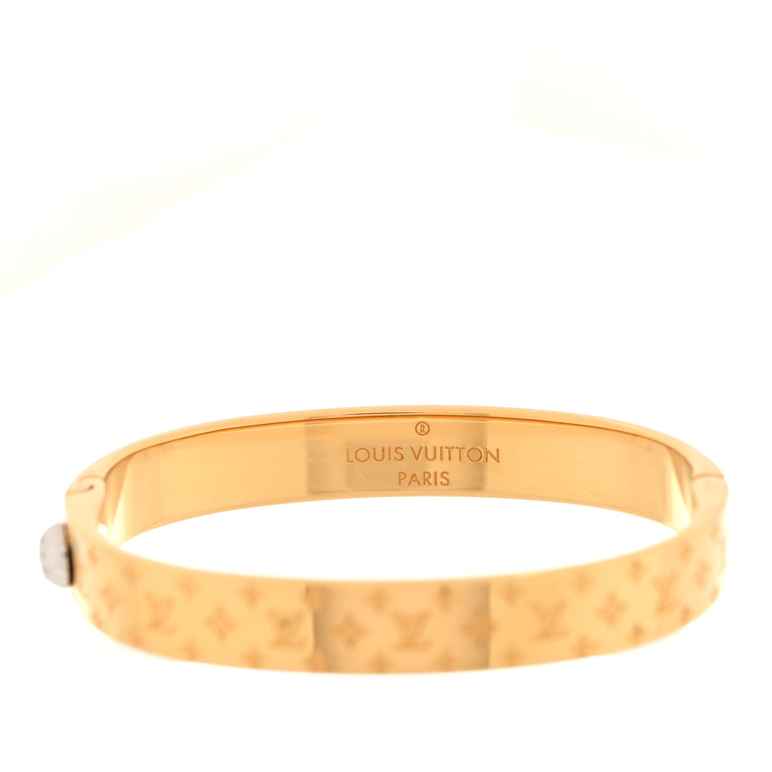 Louis Vuitton Brass Monogram Nanogram Cuff S Gold 4 of 6