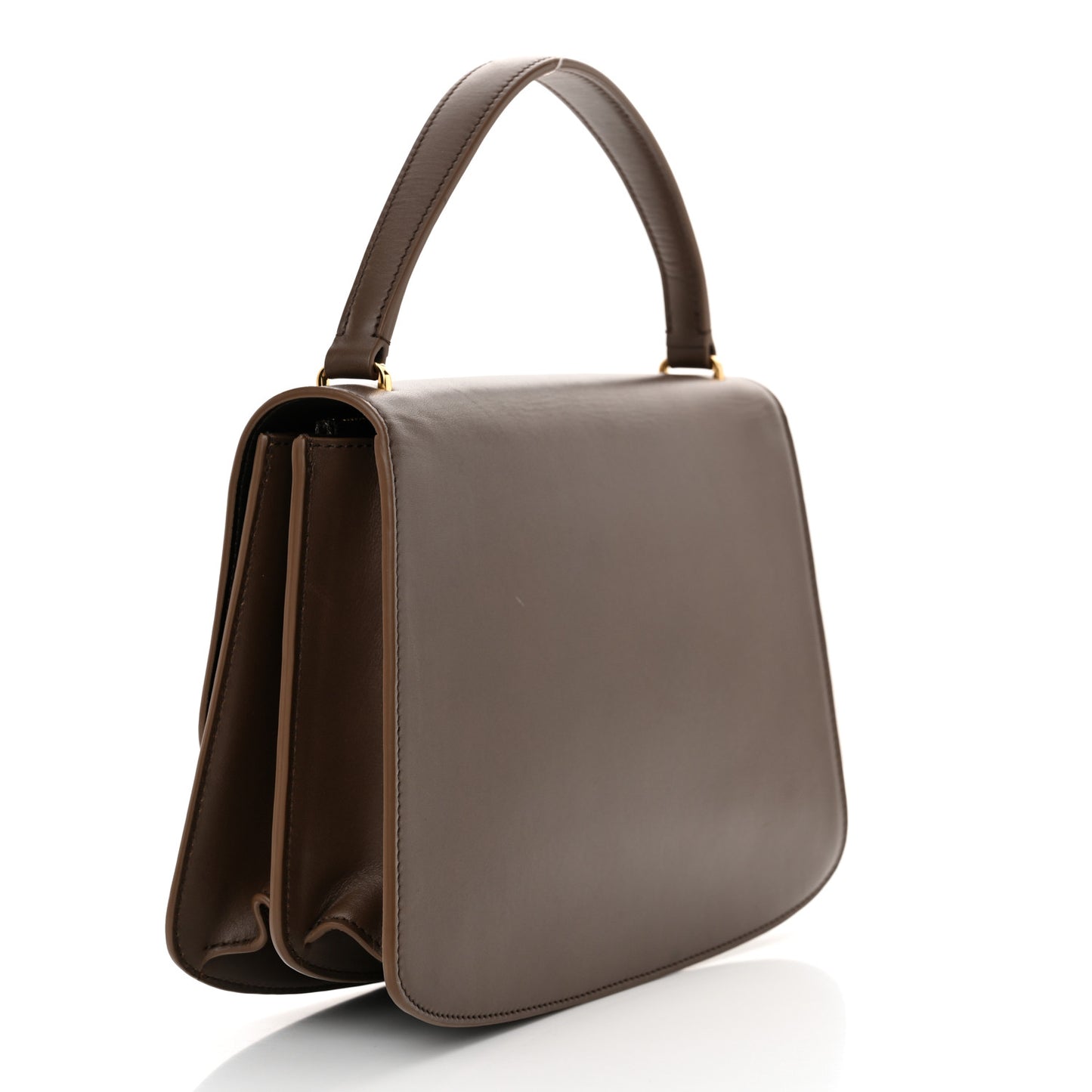 Sleek Calfskin The Sofia 10 Top Handle  Stone