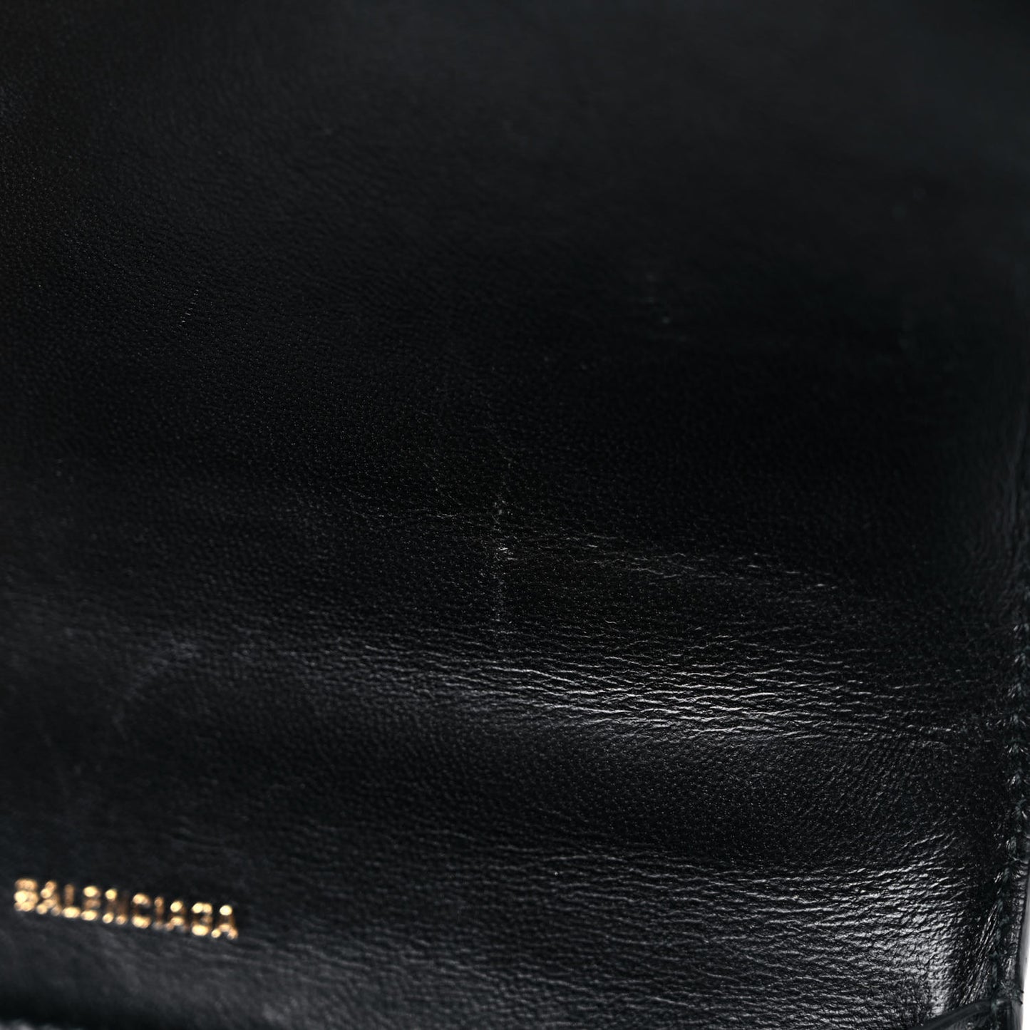 Shiny Box Calfskin Small Hourglass Top Handle Bag Black